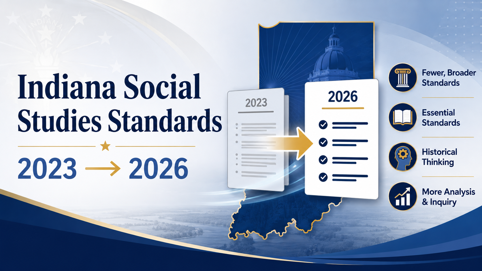 Read more about the article Quick Overview: Changes to Indiana Social Studies Standards, 2023 to 2026